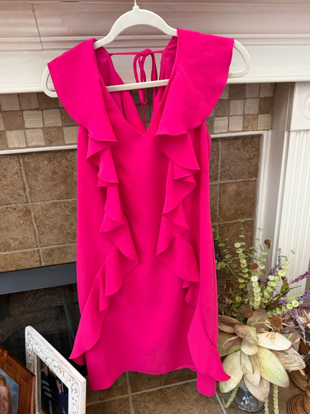 Trina Turk Pink Sweetheart Ruffled Shift Dress